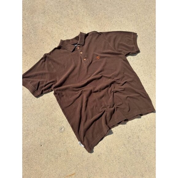 Vintage Y2K DC Skater Golf Shirt Polo Brown - Picture 2 of 5